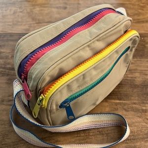 Canvas Rainbow Zipper Crossbody Purse